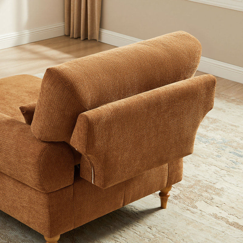 Chaise longue rembourrée avec dossier réglable Jazier, Rustic