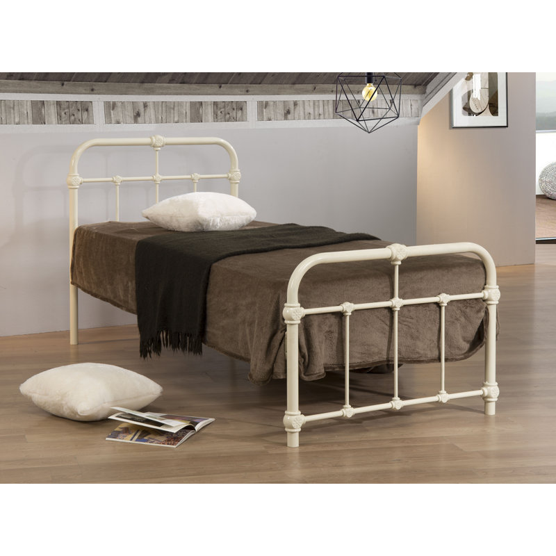 Logan Steel Open-Frame Bed, Single (3'), Black