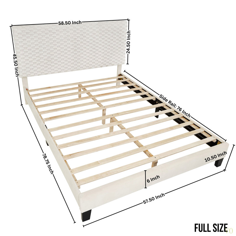 Lit plateforme tapissier Findlay Plush 3D, Lit double