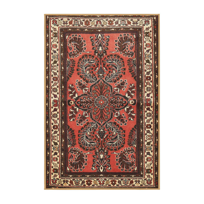 Tapis traditionnel orange / brun, Rectangle 5 pi x 7 pi