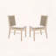 Ensemble de 2 chaises de salle à manger en bois d'acacia avec corde tissée