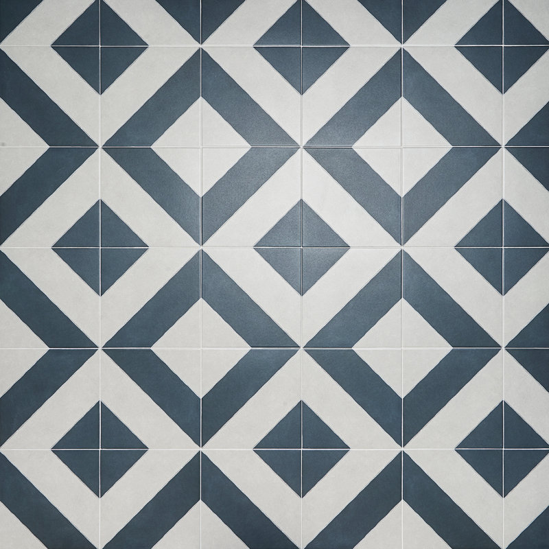 Ava Diagonal 9" x 9" Porcelain Tile (10.76 sq. ft./ Case), Navy