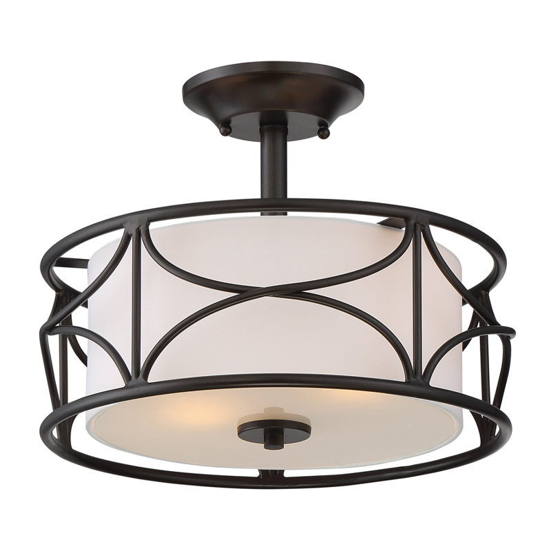 Krull Linen Blend Semi Flush Mount