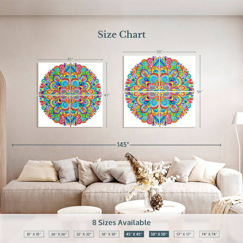Mandala de bonbons durs Kerner, H 45 po x l 45 po