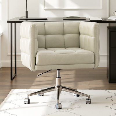 Grace Modern Swivel Simple Assembly Office Chair with Squared Silhouette by Mercer41