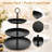 3 Tier Black Stainless Steel Cupcake Stand, Tiered Dessert Serving Tray for Wedding, Birthday, Tea Party, Holiday Dessert Table, Holds Cupcakes, Cookies, Macarons & Fruit