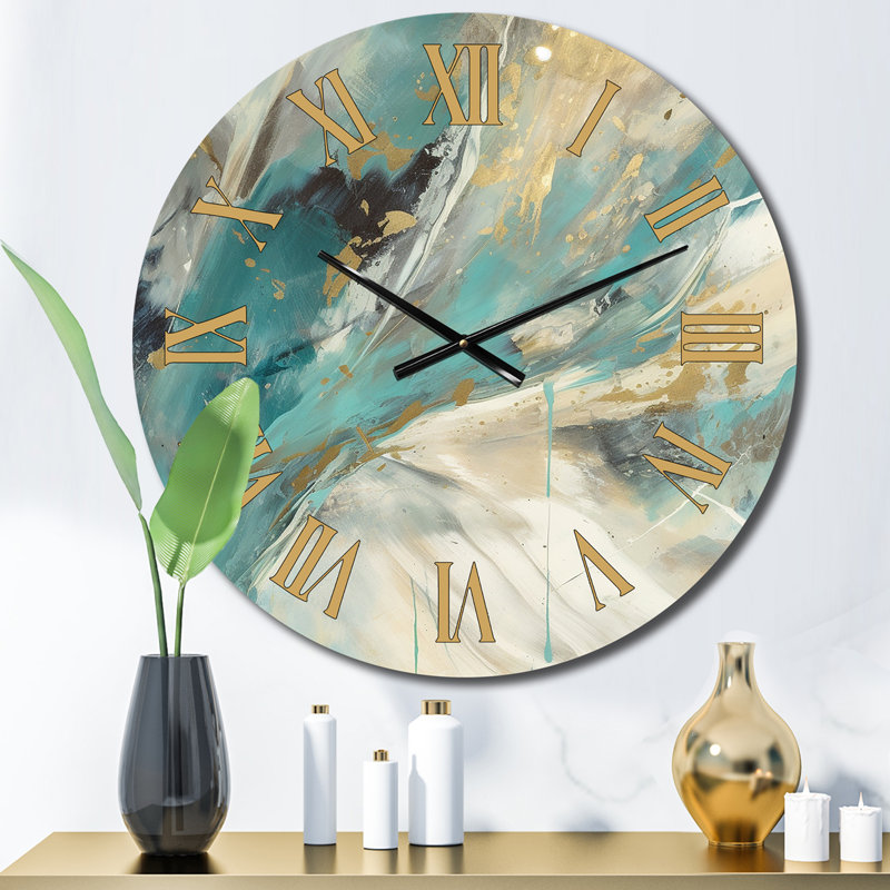 Horloge murale Turquoise Serendipity, Moyenne