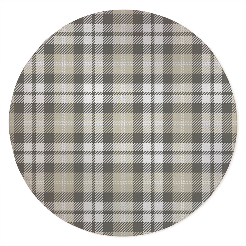 Tapis d'extérieur antidérapant Gen Plaid, Rond 5 pi