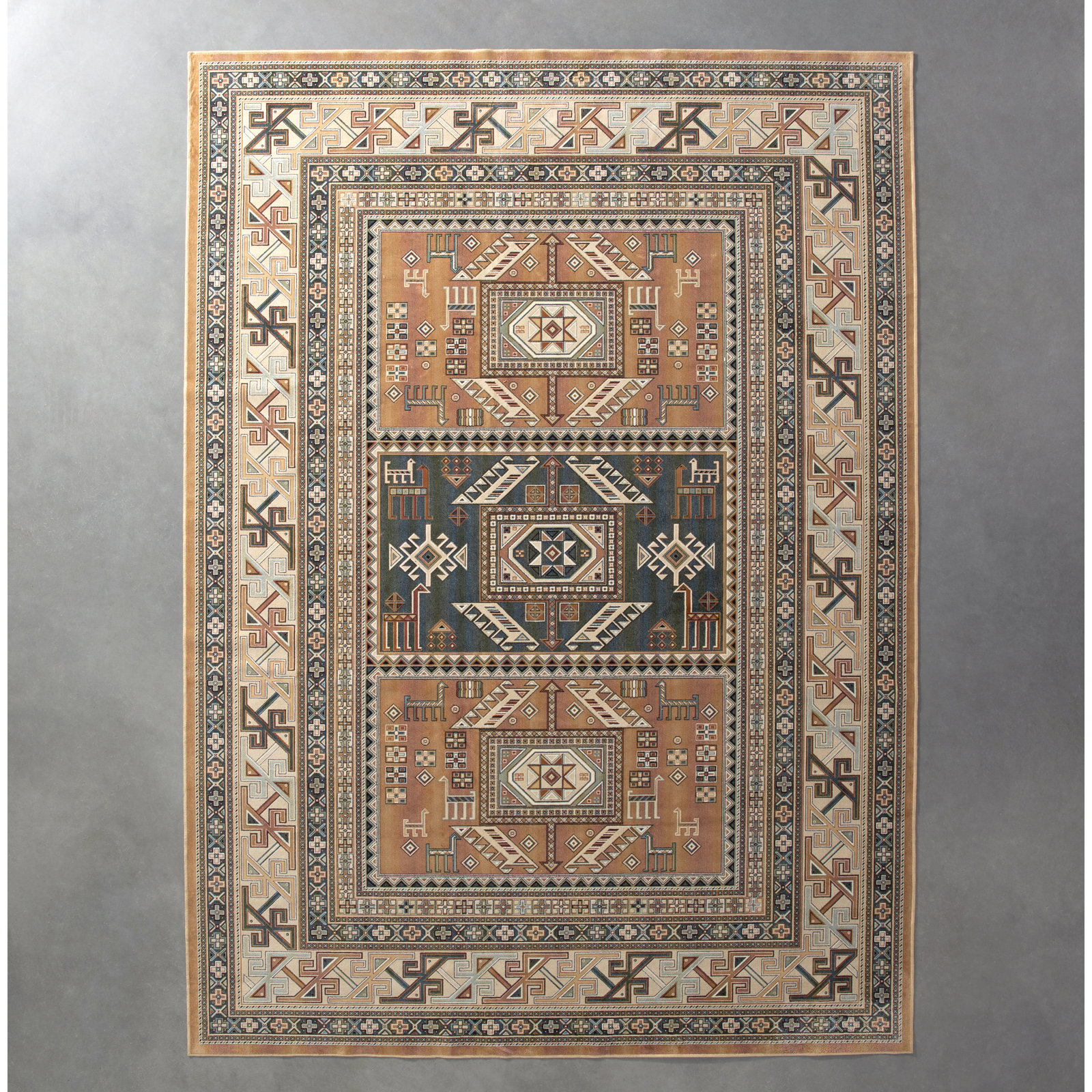 Ovid Oriental Machine Woven Area Rug, Rectangle 7'10"x 10'9"