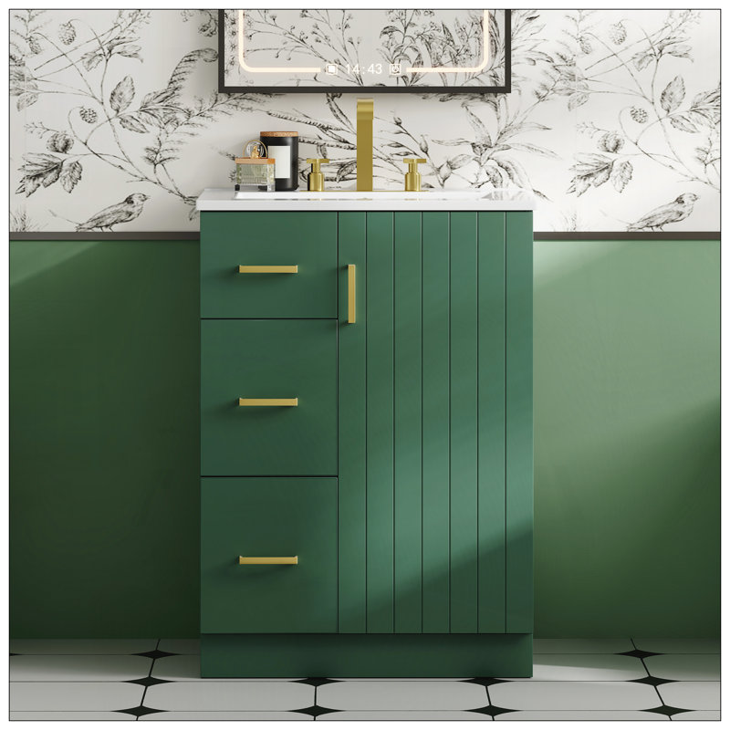 Meuble-lavabo moderne 24 "avec lavabo, Vert