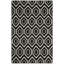 Tapis noir / ivoire en laine et coton tissé à la main Bullock-24369301