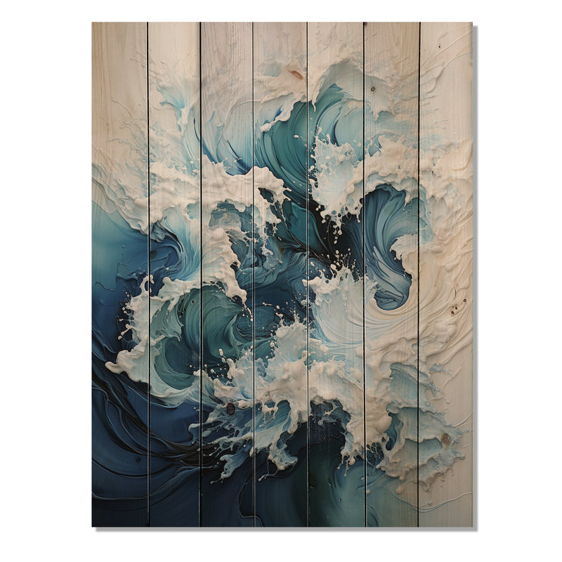 Coastal Waves Rhythmic Coastal II sur impression sur bois, H 40 po x l 30 po x P 0,78 po