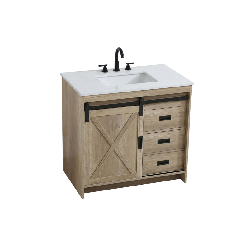Boden 36 inch Single Bathroom Vanity, Natural Oak