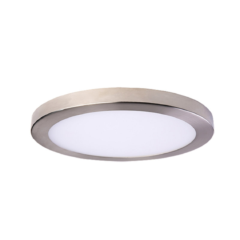 Plafonnier encastré 1 lumière DEL Branford, Nickel brossé, H 1 po x l 15 po x P 15 po