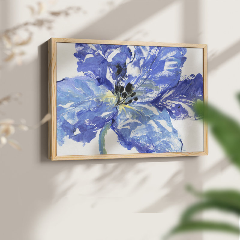 Fleur Bleue I - reproduction encadrée - réarmable, H 8 po x l 10 po, Naturel