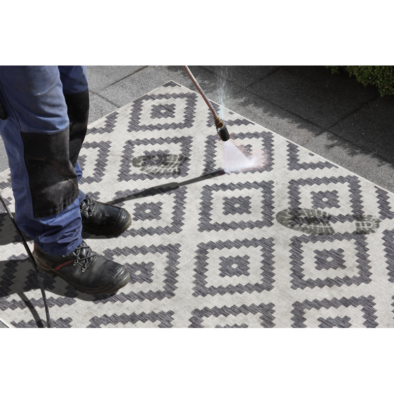 Malta Machine Woven Cream/Grey Indoor / Outdoor Rug, Runner 80 x 250 cm