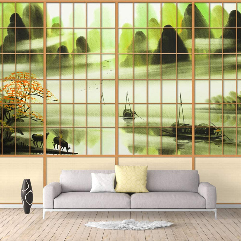 Japanese Scenery Peel & Stick Floral Border, 66" L x 96" W