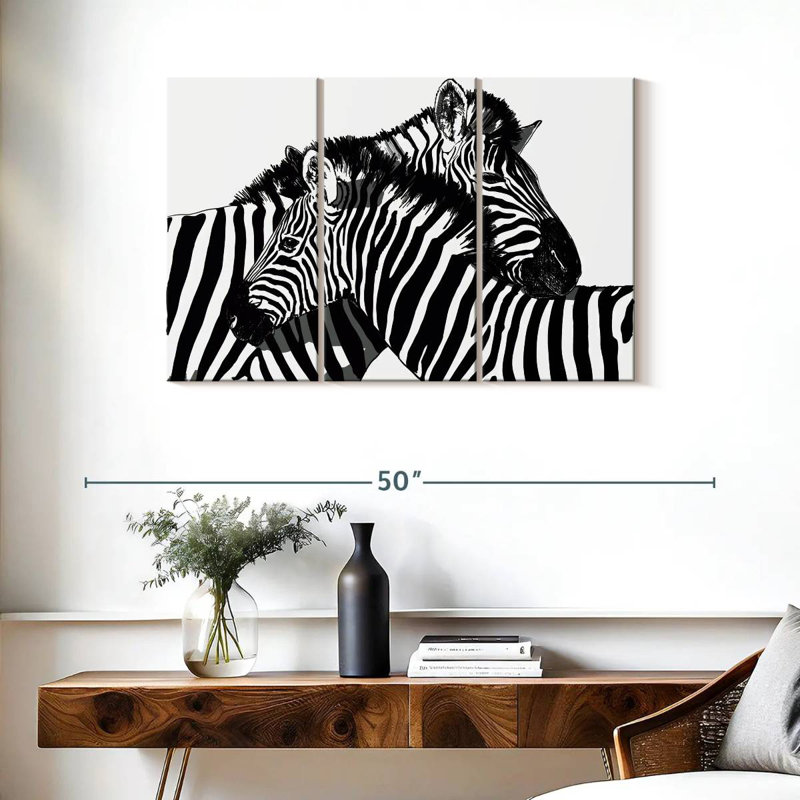 Brampt Zebras In Love, 24" H x 38" W