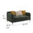 Chenille Upholstered Modern Track Arm Loveseat Green