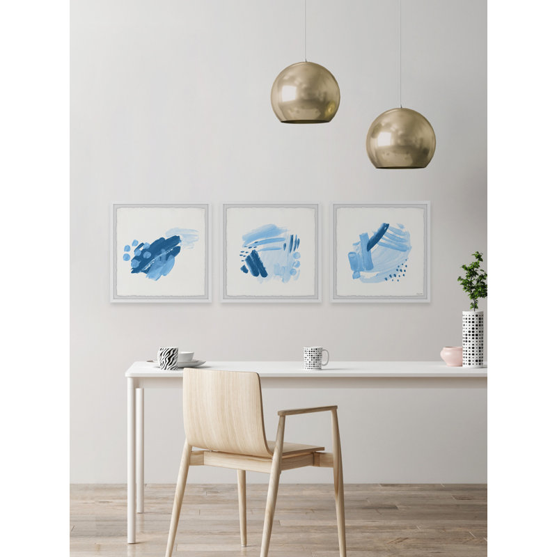 Brush Swatch - Ensemble de 3 reproductions de cadres photo simples, H 18 po x l 18 po x P 1,5 po