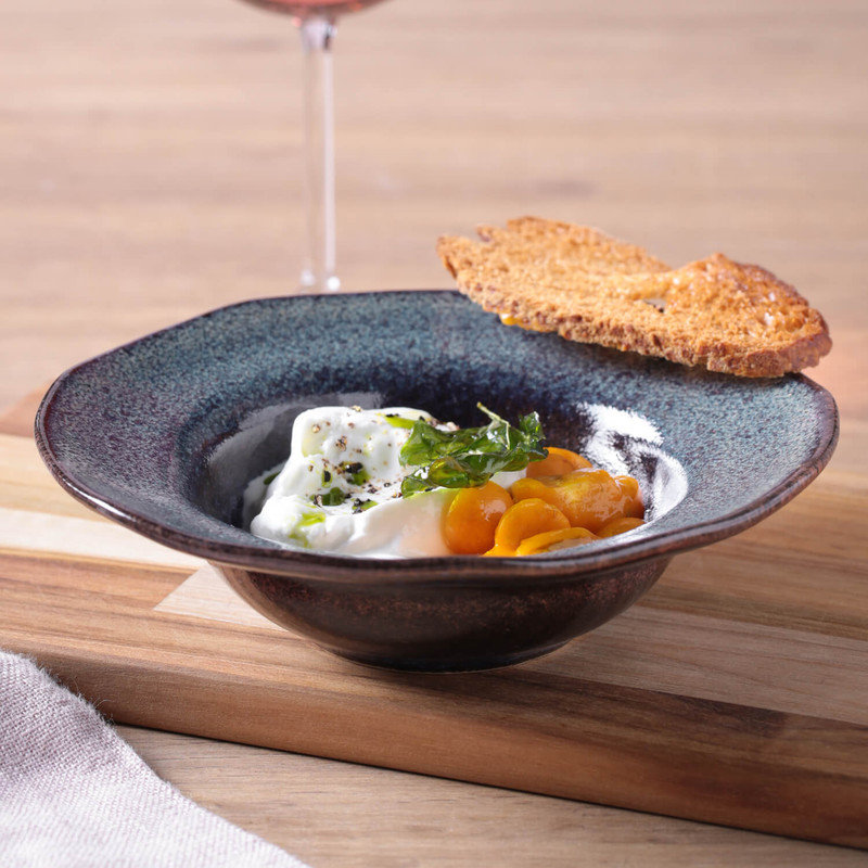 Assiette à salade ou à dessert en grès de 7,48 po Titanium Commercial
