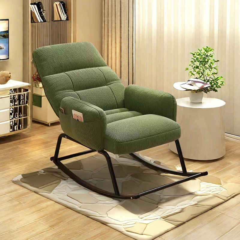 Chaise berçante à dossier réglable avec sac de rangement, Vert
