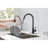 Matt Black Stainless Steel Kitchen Faucet With Pull Down - 360 Rotatable Nozzle, Rust Coating, Single Handle For Convenient Water Flow And Temperature Management Construction, Rotating Corrosion