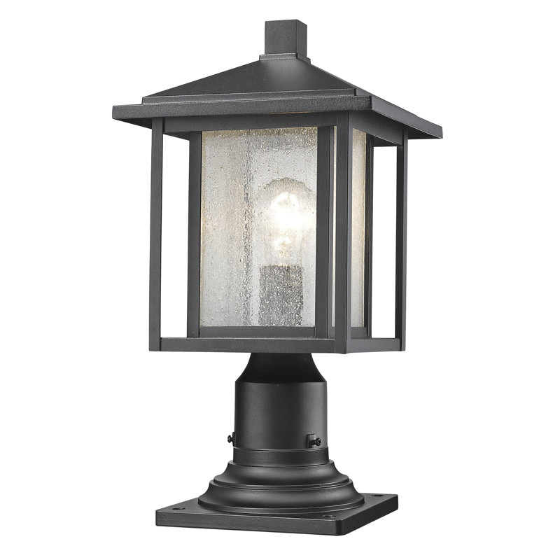 Luminaire à fixation sur mât câblé 1 lumière Iwan, H 16,5 po x l 9 po x p 9 po, Bronze huilé