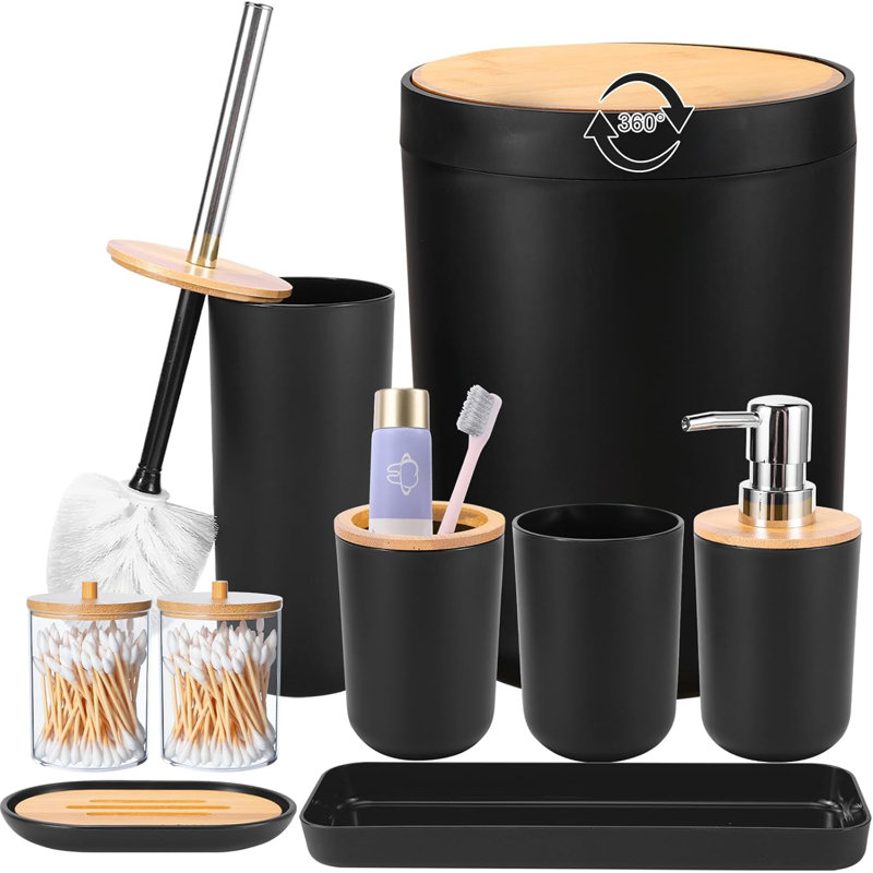 Bathroom Accessory Set, Black