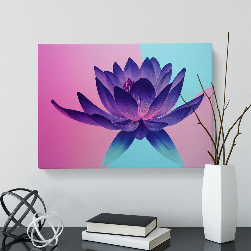 Classic Lotus Flower - Wrapped Canvas, 40cm H x 60cm W x 3cm D