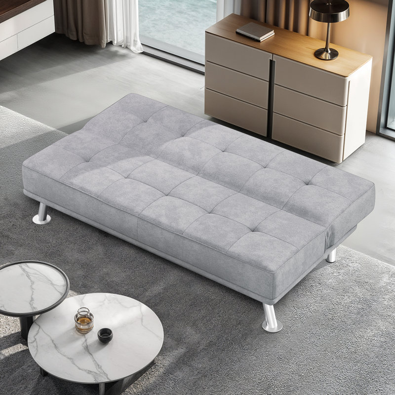 Canapé-lit futon avec dossier réglable, Gris