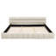 Lit plateforme tapissier très grand beige avec tête de lit, base solide, cadre de sommeil confortable, tissu épais-1091389043