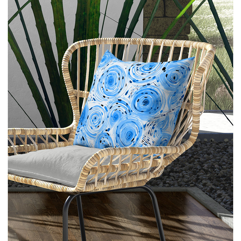 Coussin Twist Tornado Broadcloth, H 18 po x l 18 po, Bleu