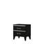 Table de chevet noire avec construction stable - Supporte la configuration de la chambre à coucher moderne avec deux grands tiroirs pour une utilisation
