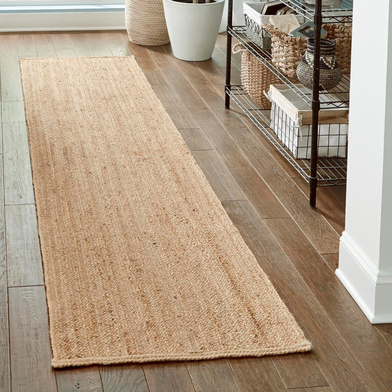 Tapis chindi tressés à la main Meador, Tapis de couloir 2 pi 7 po x 16 pi 5 po