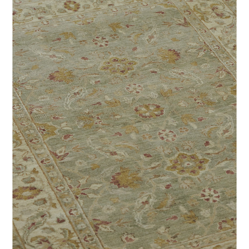 Agra Wool Oriental Area Rug in Beige