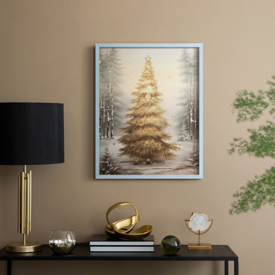 «Christmas Holiday Art», impression encadrée en bois massif