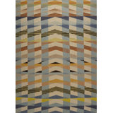 Chevron Area Rug in Blue/Beige