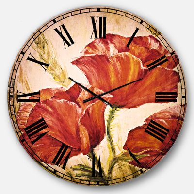Trois coquelicots - horloge murale traditionnelle