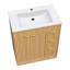 Meuble-lavabo simple en bois avec tiroirs Adonia-898473092-898473146