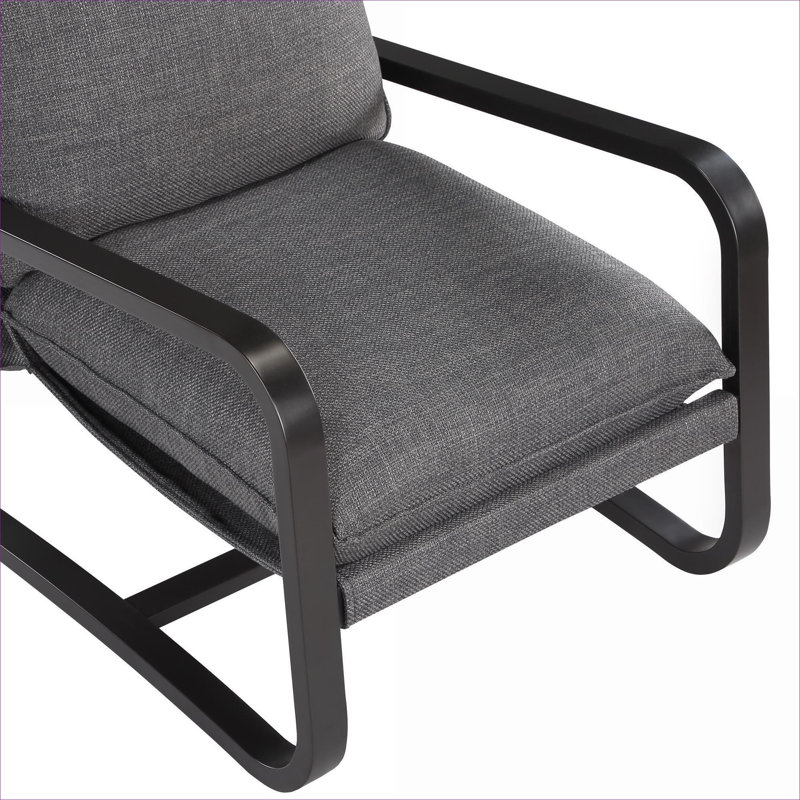 Chaise moderne avec accoudoirs rembourrés avec structure en métal bronze et tissu de polyester gris anthracite, Charcoal