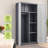 Metal Large-Capacity Wardrobe With Hanging Rod And Compartments