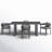 Ceion Outdoor Patio Rectangular Dining Table Set In Aluminum With Gray Cushions-104562798