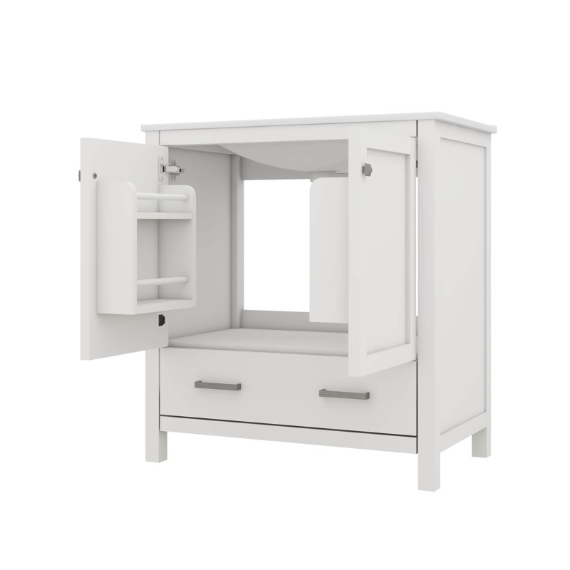Ensemble de meuble-lavabo encastré 30 po avec 2 portes et 1 tiroir, Blanc