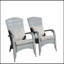 Chaise de patio avec coussins (coussin gris)