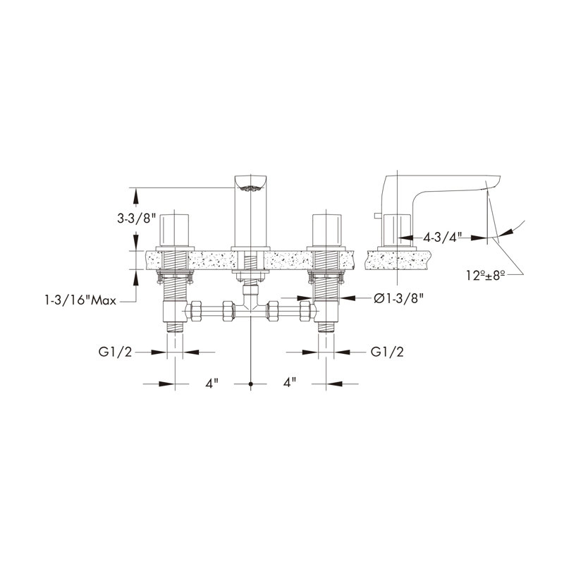 Widespread 2-handle Bathroom Faucet