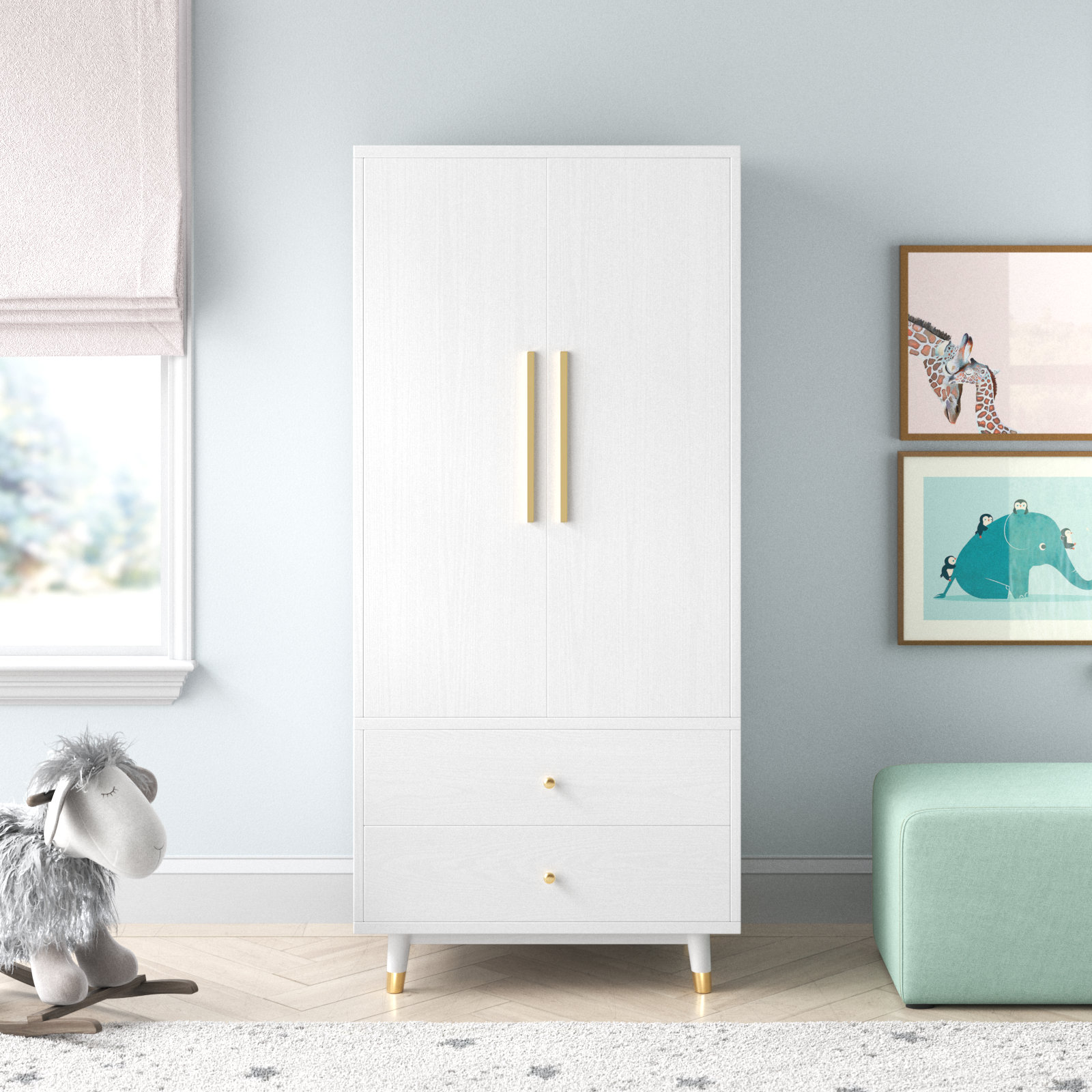 Wade Logan® Ranck Manufactured Wood Armoire & Reviews | Wayfair