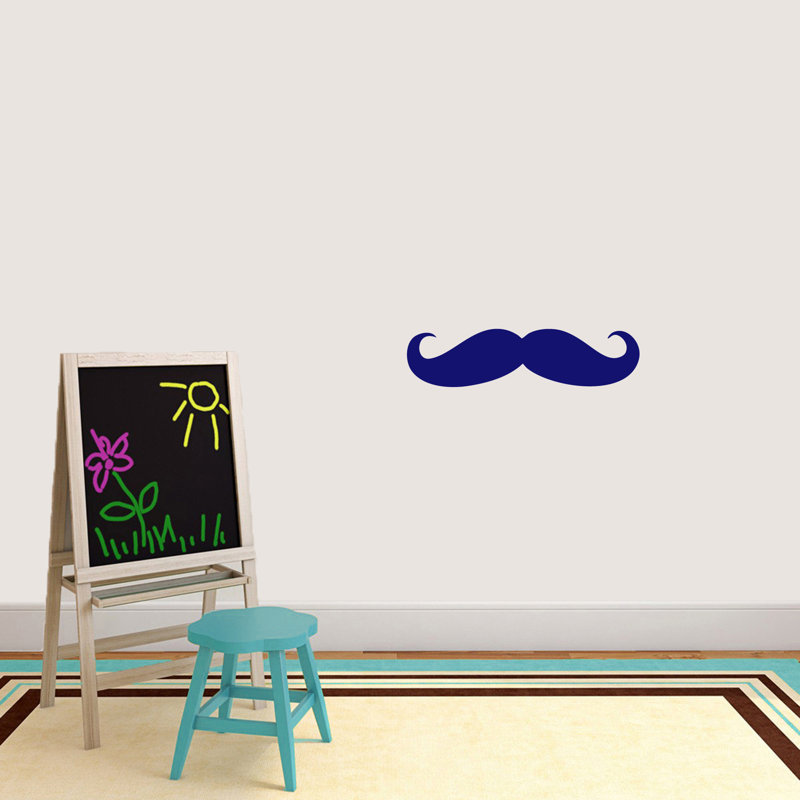 Décalcomanie murale mustache Milbrandt, Bleu marine