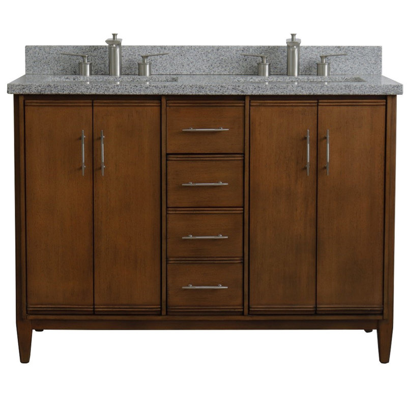 Ensemble de meuble-lavabo double 49 po Hayse, gris