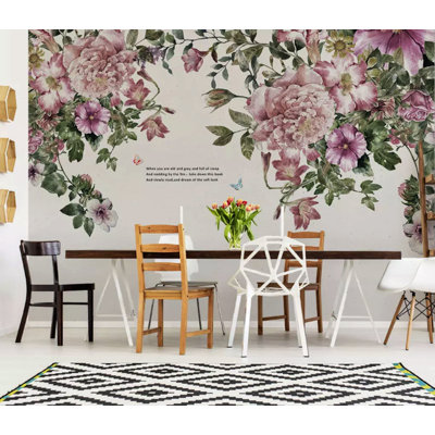 Papier peint amovible floral rétro